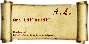 Ari László névjegykártya
