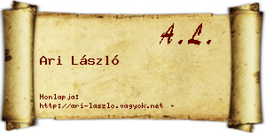 Ari László névjegykártya